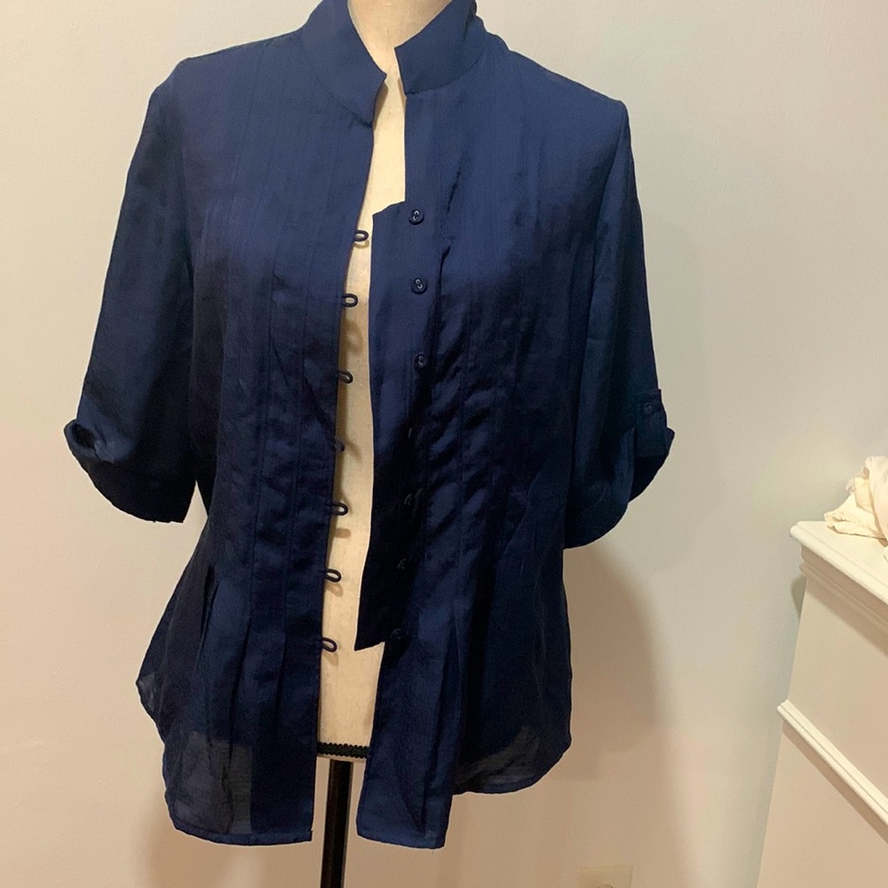 Coldwater Creek Navy Blue blouse Size M